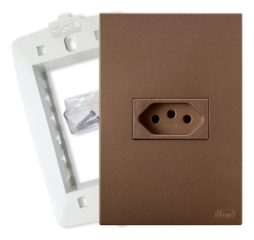 Tomada Simples 10a 4x2 Corten Fosca Blux Recta Elétrica Ksl