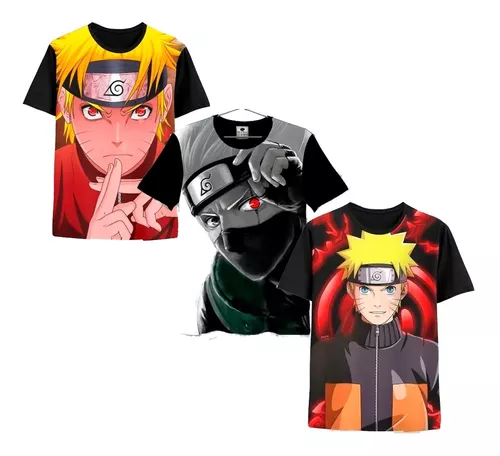 Camiseta masculina Akatsuki Nuvem Vermelha Naruto Arte Camisa