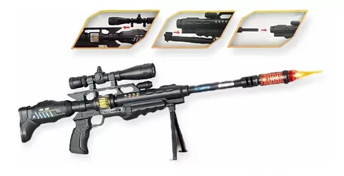 Rifle De Precisão Sniper De Brinquedo Arma Mira A Lazer Nerf
