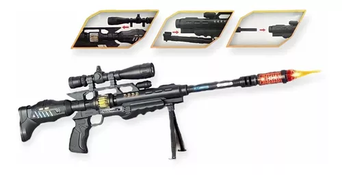 Rifle Brinquedo Precisão Sniper Mira A Lazer Nerf Luzes Som em Promoção na  Americanas