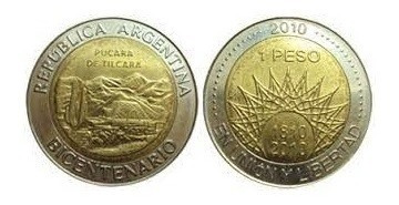 Moneda Argentina 1 Peso 2010 Pucara De Tilcara