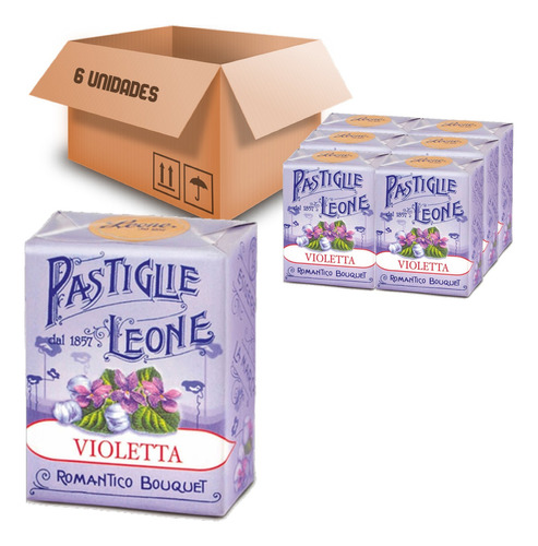 Pastilha Italiana De Violeta Vegana Leone 30g (6 Unidades)