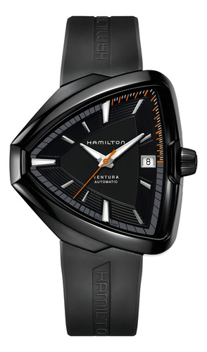 Reloj Hamilton Ventura Elvis80 Auto H24585331 Ghiberti Correa Negro Bisel Negro Fondo Negro