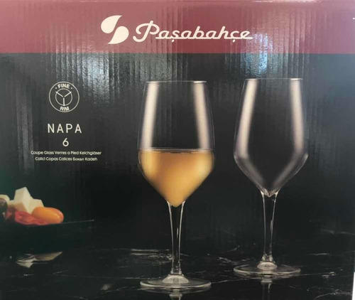 Imagen 5 de 8 de Copa Copon Vaso Vino Set X 6 Vidrio Napa 360 Cc Pasabahce