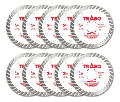 Albañilería Turbo Rim Diamond Diamond Metal Bond Blade (4, 1