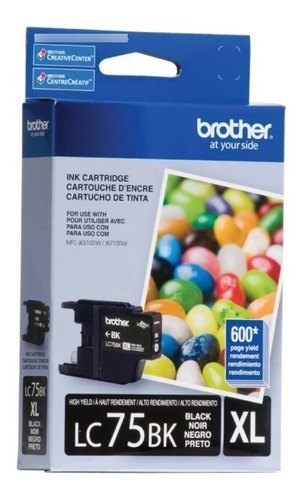 Tinta Brother Lc75bk Xl Negra Original J280 J425 J625 J5910 