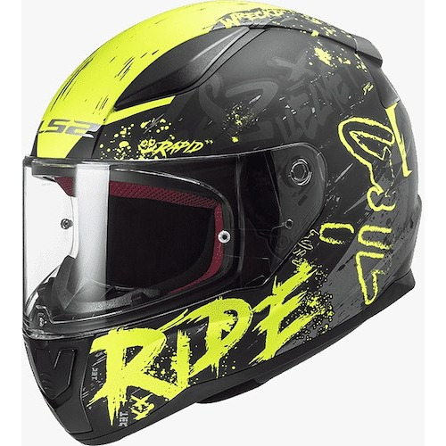 Casco Moto 353 Rapid Naughty Negro Amarillo Mate Ciclofox