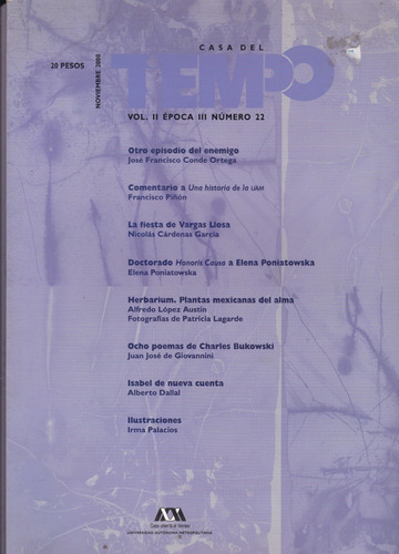 Revista Casa Del Tiempo | Núm. 22 | Nov 2000