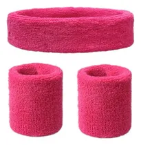 Comprar Conjunto Vincha Y 2 Muñequeras Deportivas Plush Unisex U.s.a Negro