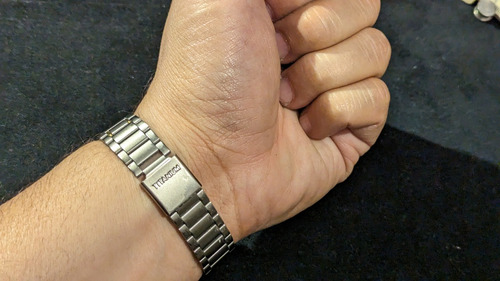 Pareja De Relojes Philip Persio De Titanio Japoneses Genuino (Usado)