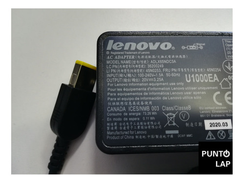 Cargador Lenovo 20v 3.25 Pin Usb Original Adlx65ndc3a