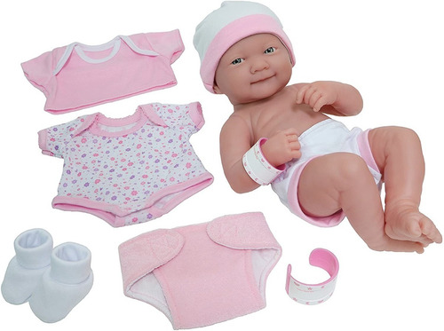 Muñeca Bebé Reborn Recién Nacida De 35 Cm 100% Vinilo Rosa S