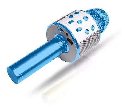 Wster Ws-858 - Altavoz y micrófono Bluetooth para karaoke, color azul
