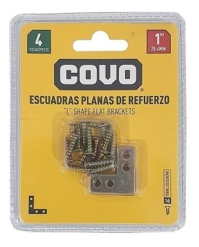 Escuadras De Refuerzo 1 Pulgada Covo 4 Piezas Tonillos 2pack