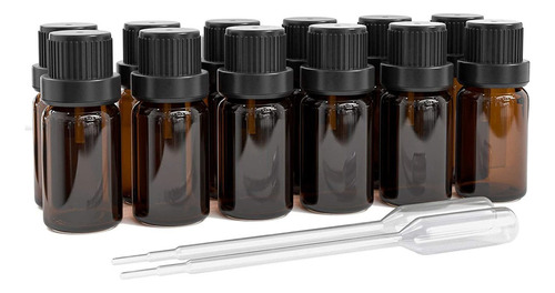 20pcs 10ml Frascos De Vidrio Ámbar Para Aceites Esenciales