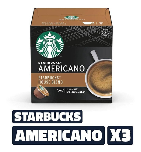 Capsulas Starbucks Americano House Blend X12 (pack X3)