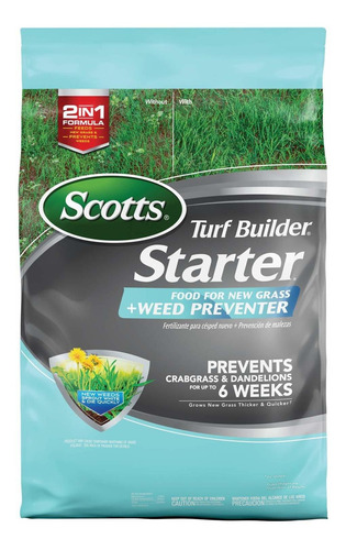 Scotts Césped Builder Starter Food Para New Grass Plus Weed 