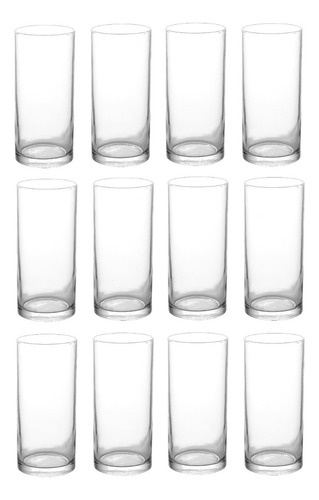 Set X 24 Vasos Vidrio Trago Largo Jamaica 350 Ml Rigolleau Color Transparente