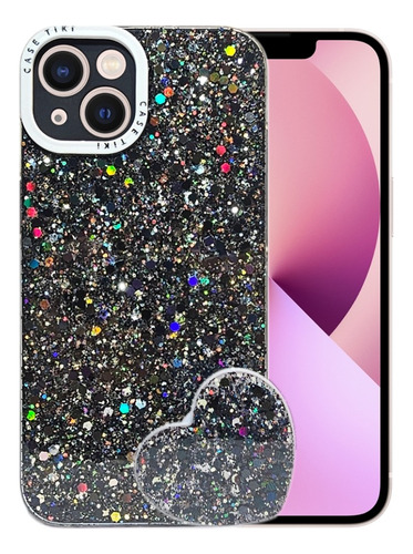 Carcasa Para iPhone 13 Glitter Incluye Pop Socket