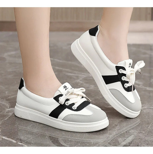 Zapatillas Blancas Para Mujer, Zapatos Deportivos Con Cordones En La Parte Superior De Malla