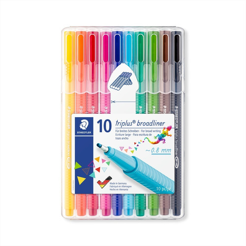 Plumígrafos Staedtler Triplus Broadliner (0.8mm) Estuche X10