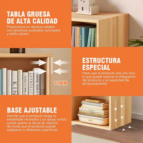 Librero Organizador Cubos Apilables De Madera Multifuncional