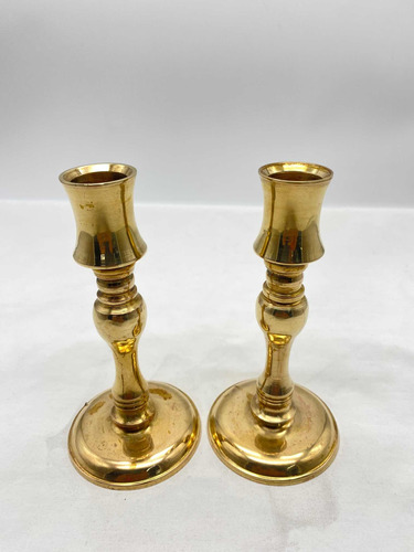 Candelabros Par Bronce X 15 Cm Altura