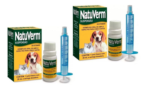 2 Unid. Vermifugo Natu Verm Suspensão Remédio Verme Liquido
