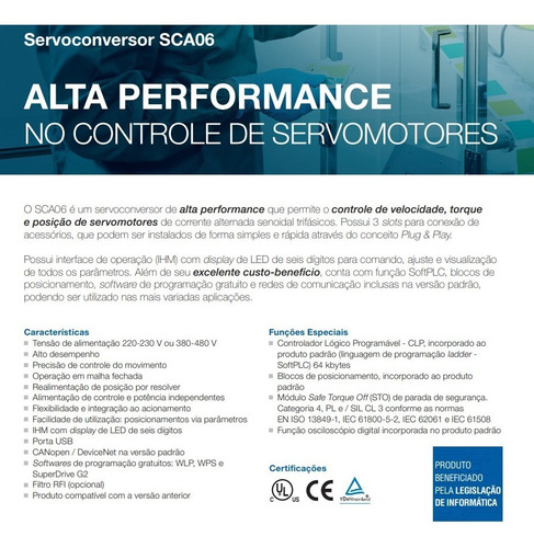 Servoconversor Weg 24a 220v Sca06d24p0t2p6 Promoção