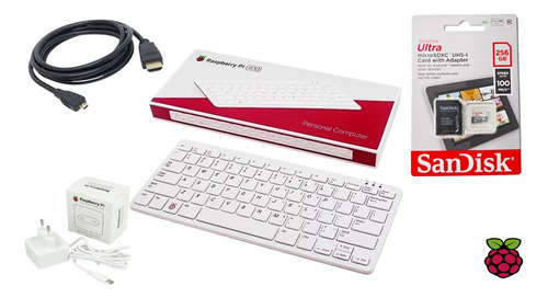 Kit Raspberry Pi400 Pi 400 C/ Fonte,sd 256gb, Cabo Hdmi,novo