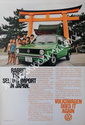 Cartel Retro Autos Volkswagen Rabbit (caribe) 1977 /1