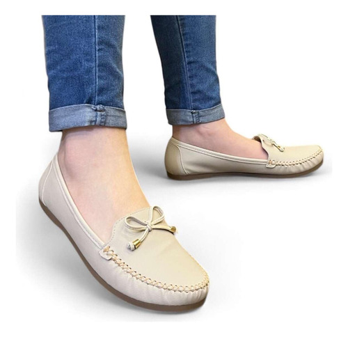 Zapato Mocasín Cómodo Para Dama En Confort Tipo Piel