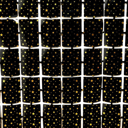 Cortina Metalizada Panel De Espejos Con Estrellas 2 X 1mts 