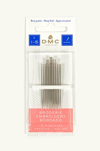 Dmc 1765-1/5 Embroidery Hand Needles, 12-pack, Size 1/5