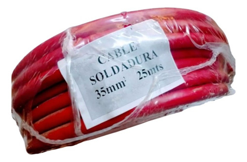 Cable Soldadura, Batería Auto, 35mm En Rollo 25 Metros  Rojo