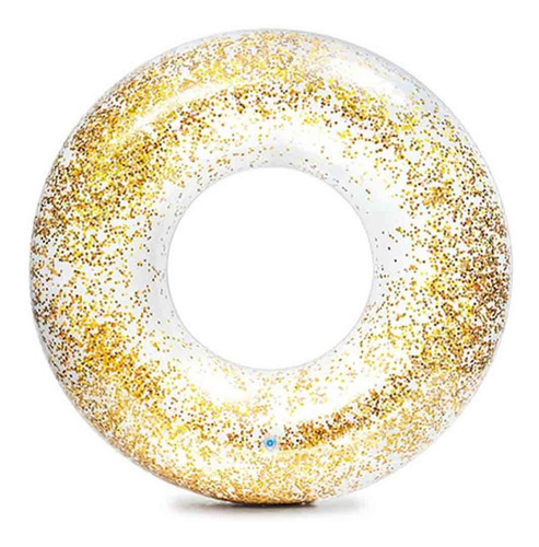 Flotador Inflable Dona Con Diamantita Glitter 56274np Intex Color Dorado