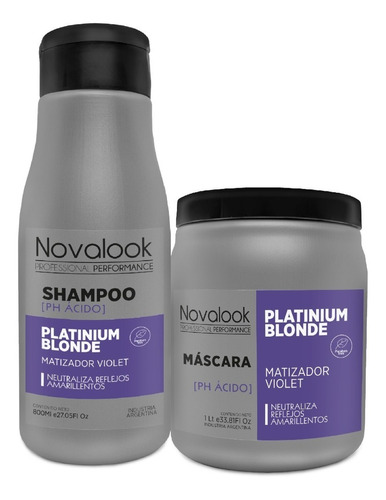 Shampoo Matizador +mascara 1kl Rubios Grises Blonde Novalook