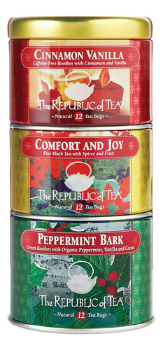 The Republic Of Tea - Latas De Te Navideno Apilables, Surtid