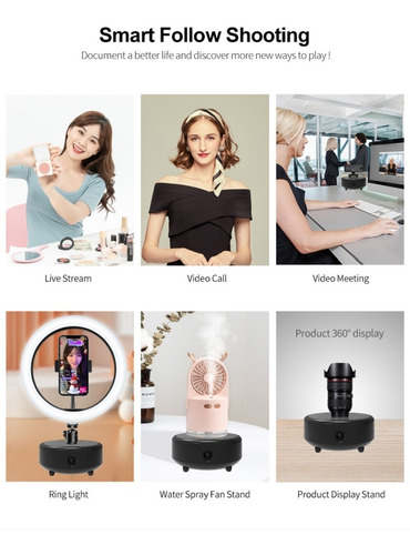 Imagen 7 de 7 de Soporte Celular Con Seguimiento Facial 360° Selfie Trípode