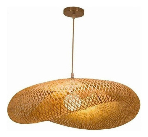 * Lámpara Colgante Led Bamboo Weaving Candel Retro