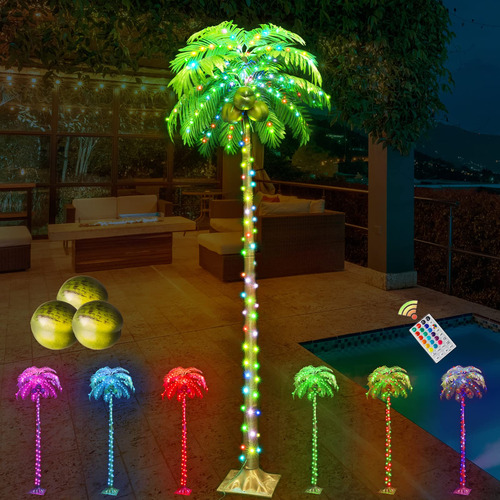  Led Palm Tree Lights 6ft, Color Changing 