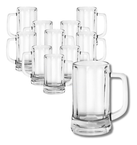 12 Canecas De Chopp E Cerveja Colônia Vidro Lotusglass 350ml