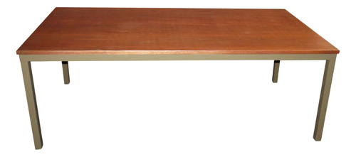 Mesa Retangular De Cozinha Com Cadeiras De Aluminio Madeira
