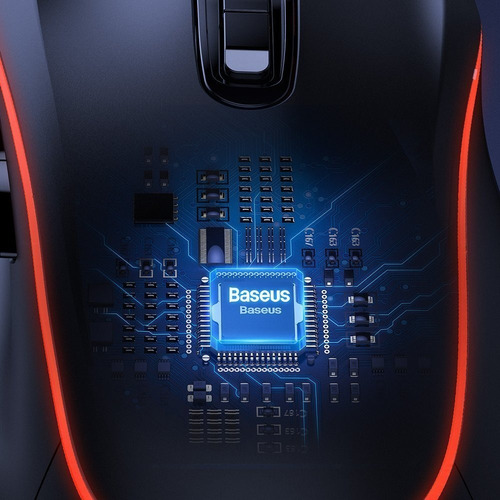 Imagen 2 de 2 de Mouse Gamer Baseus GMGM01-01 negro con naranja