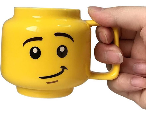 Taza Cara De Lego De Ceramica Amarillo Ideal Para Regalo