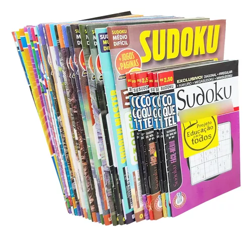 Kit Passatempo: Sudoku, Fácil/Médio, 5 Unidades - Edição 22