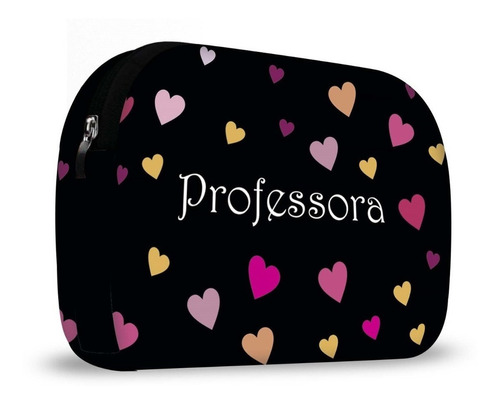 Necessaire Em Neoprene Professora Corações