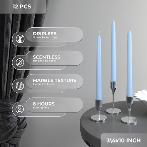 Velas Cónicas De 25 Cm Sin Goteo Ni Perfume