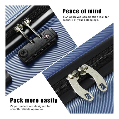 Lock Spinner De Equipaje De Equipaje De Coolife Tsa Lock Usb