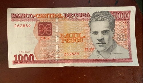 Billete De 1000 Pesos Cubanos 